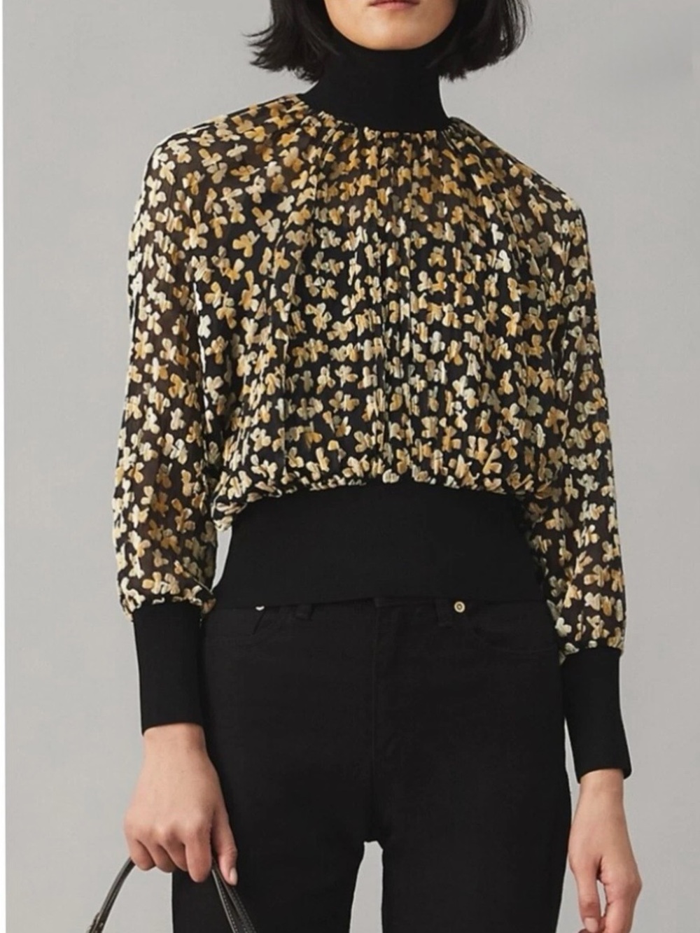 Tory Burch Floral Burnout Silk Top, Size 6